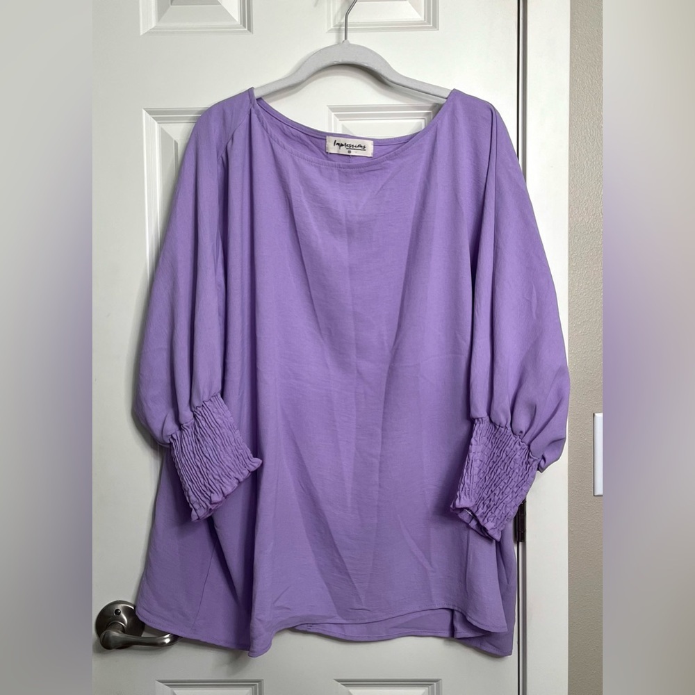 Impressions Lavender Tunic Blouse NWOT